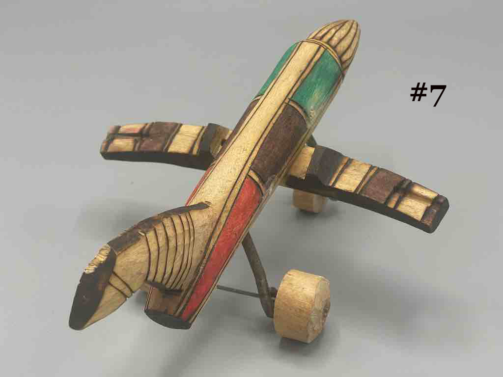 African Painted Wood Toy Airplane - Burkina Faso