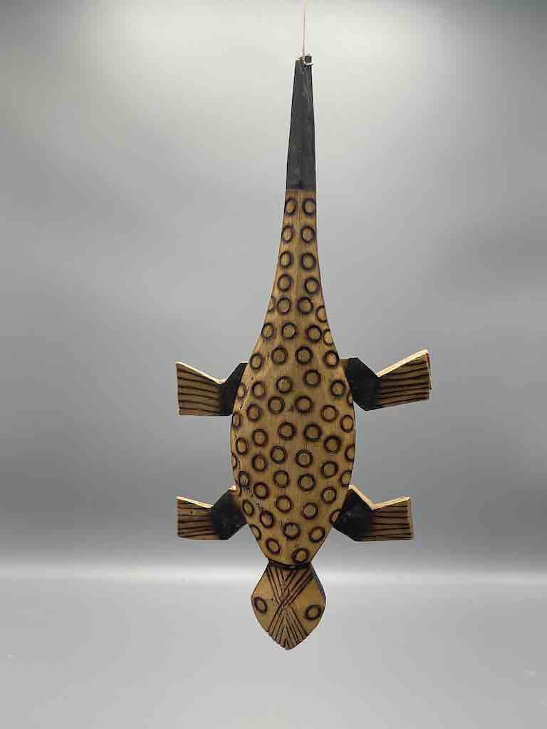 African Wood Chameleon Spirit Figure - Mali