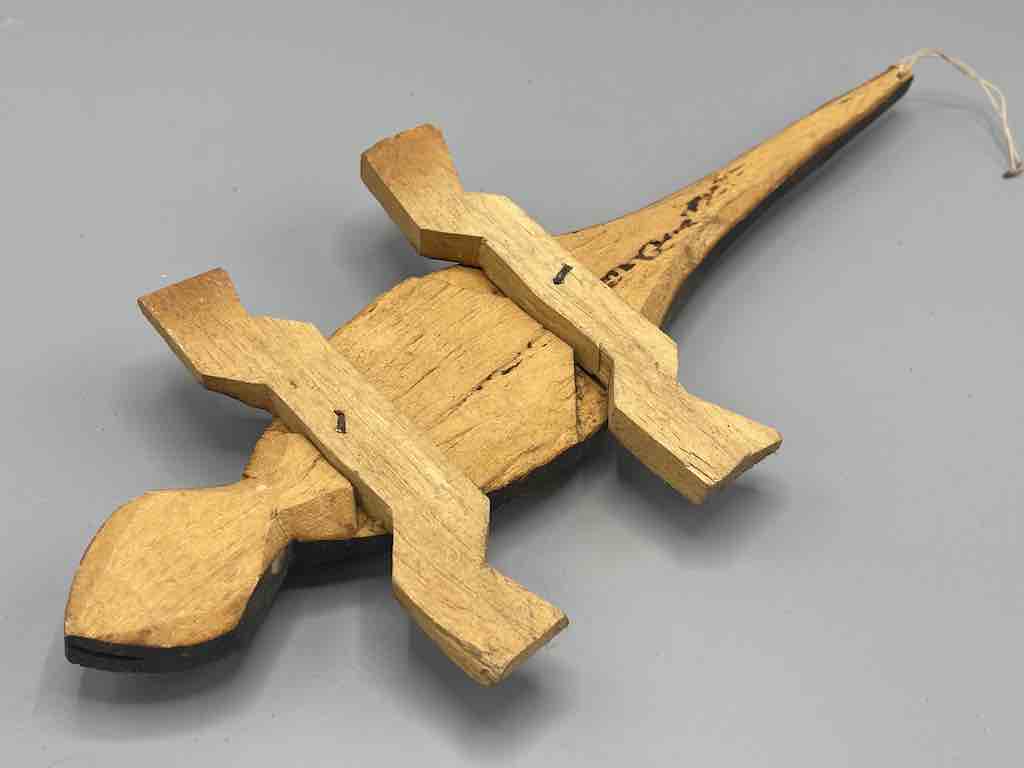 African Wood Chameleon Spirit Figure - Mali