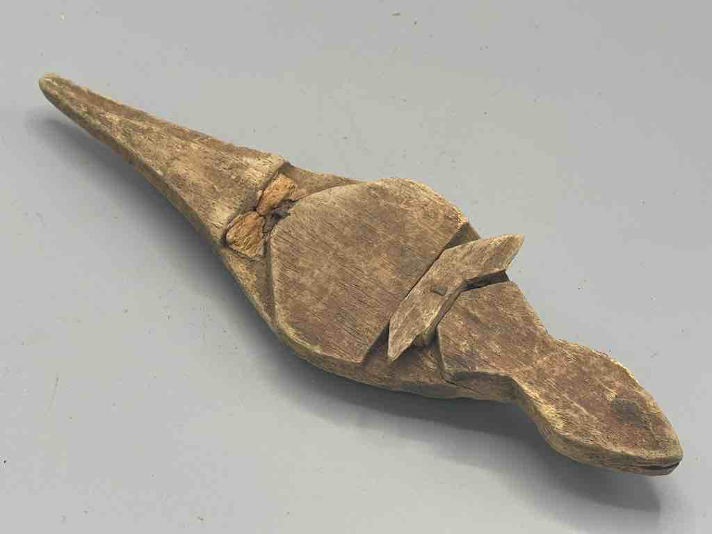 Vintage African Wood Chameleon Spirit Figure - Mali