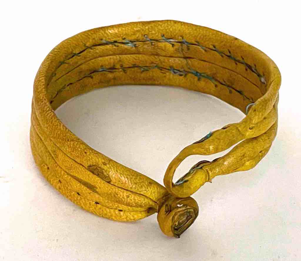Wide Yellow Leather Bracelet - 2 Versions