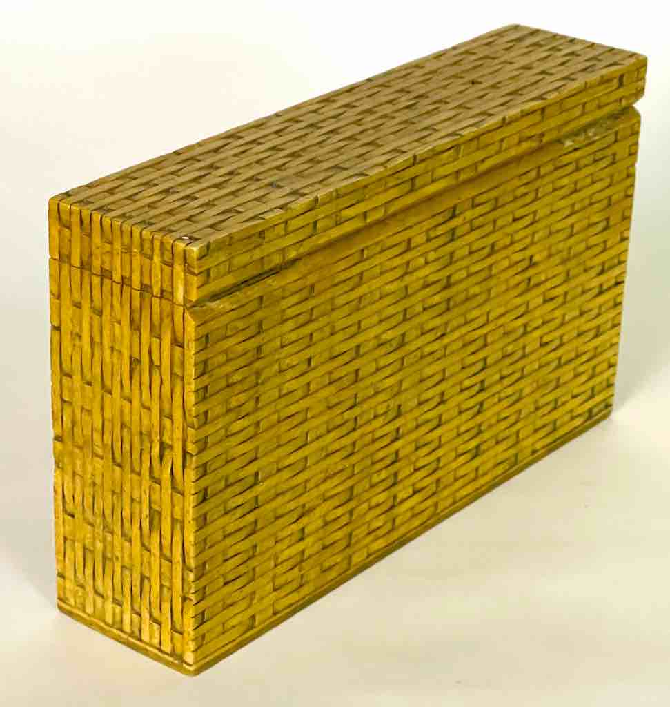 Wicker Weave - Rectangular Soapstone Trinket Decor Box Vase