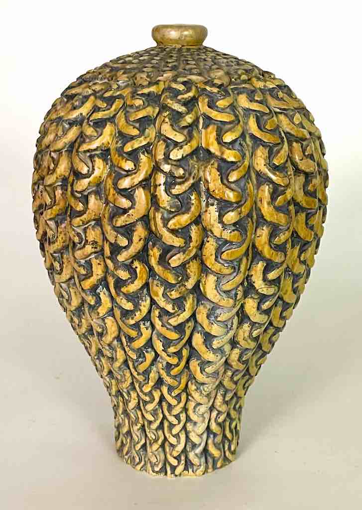 Braided Weave Niger Bend Soapstone Trinket Decor Urn/Jar with Lid
