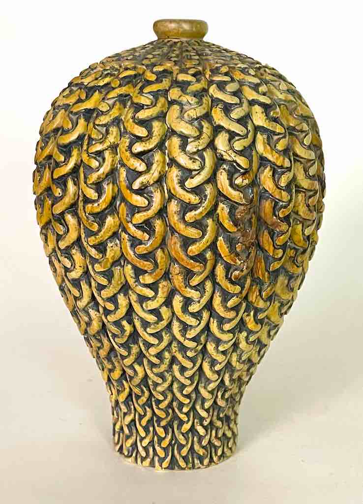 Braided Weave Niger Bend Soapstone Trinket Decor Urn/Jar with Lid