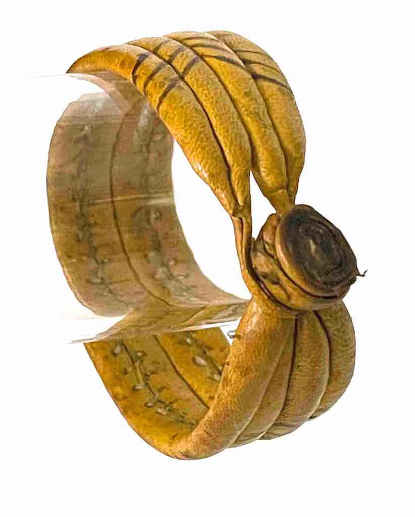 Wide Yellow Leather Bracelet - 2 Versions