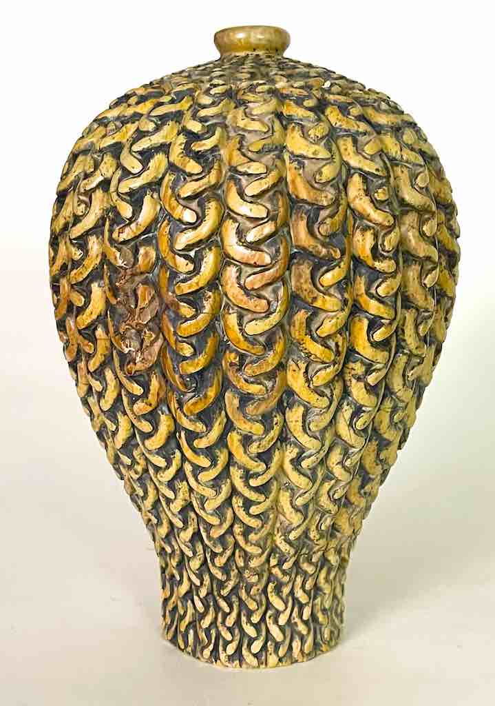 Braided Weave Niger Bend Soapstone Trinket Decor Urn/Jar with Lid