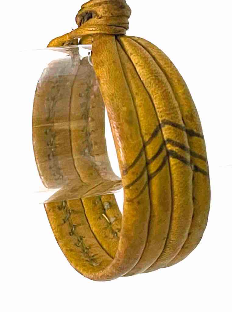 Wide Yellow Leather Bracelet - 2 Versions