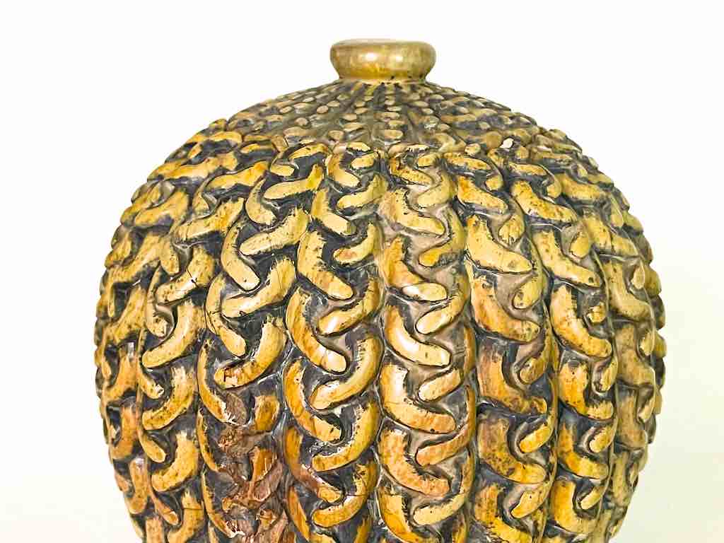 Braided Weave Niger Bend Soapstone Trinket Decor Urn/Jar with Lid