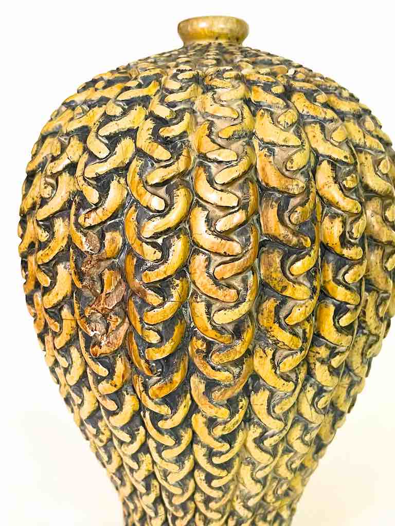 Braided Weave Niger Bend Soapstone Trinket Decor Urn/Jar with Lid