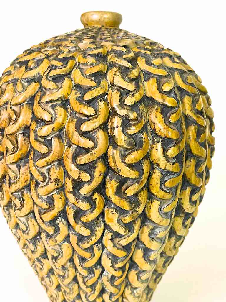 Braided Weave Niger Bend Soapstone Trinket Decor Urn/Jar with Lid