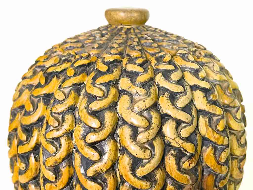 Braided Weave Niger Bend Soapstone Trinket Decor Urn/Jar with Lid