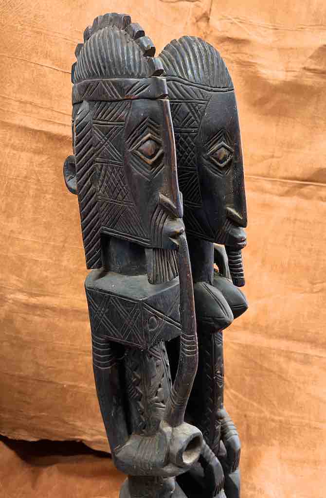 Dogon Primordial Couple Ancestor Spirit Statue | 42" - Mali