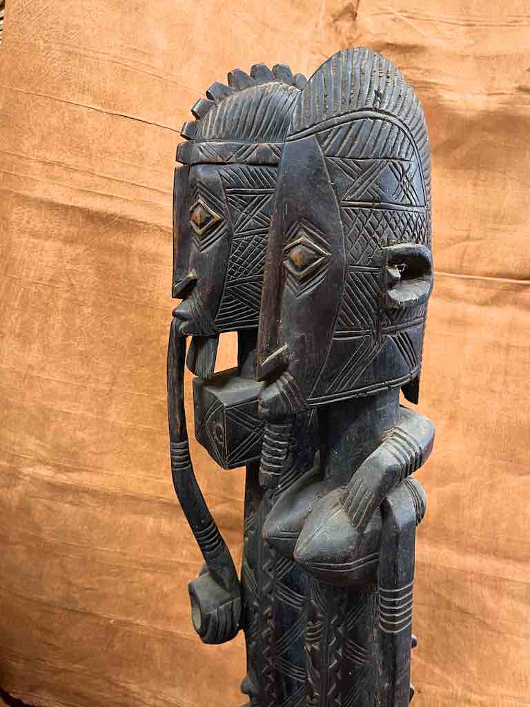 Dogon Primordial Couple Ancestor Spirit Statue | 42" - Mali