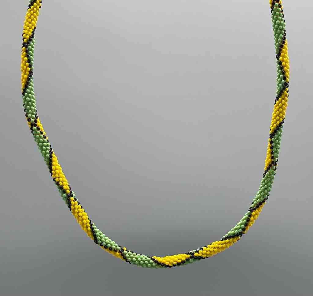 Colorful Patterned Fully Beaded Necklace Choker - Togo