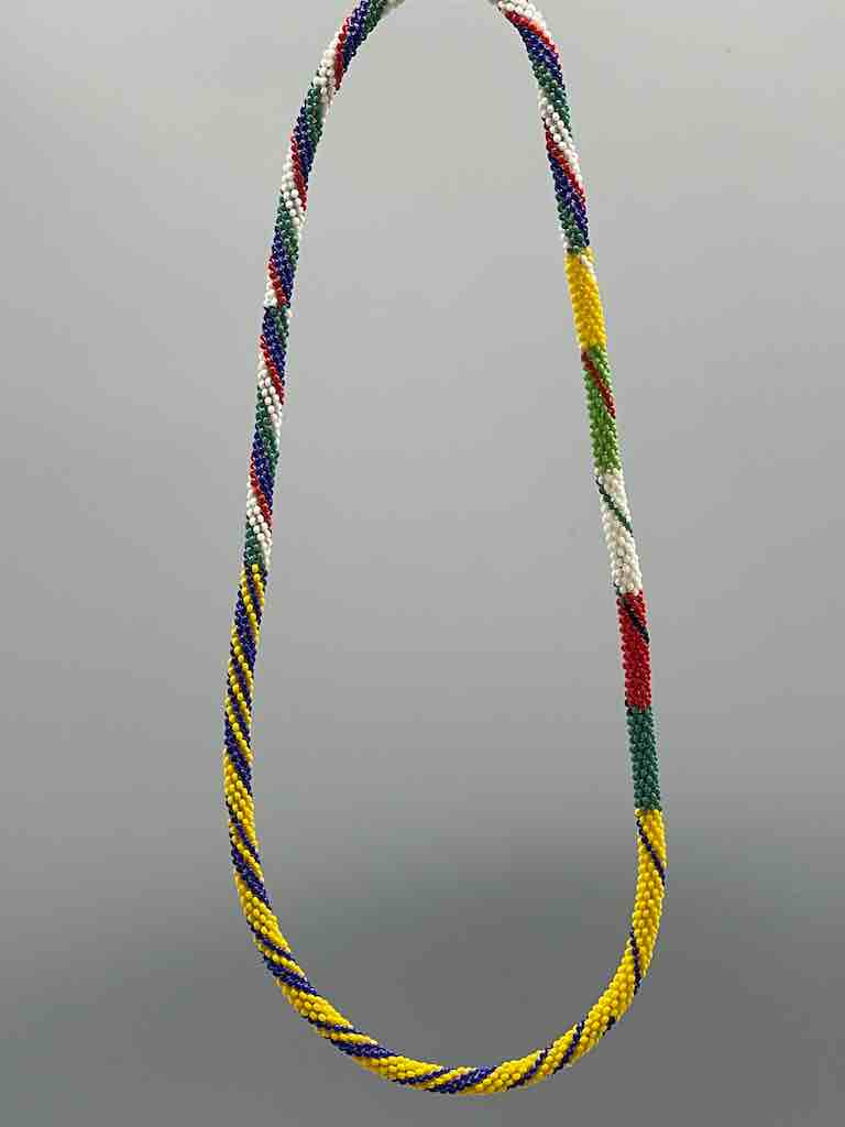 Colorful Patterned Fully Beaded Necklace Choker - Togo