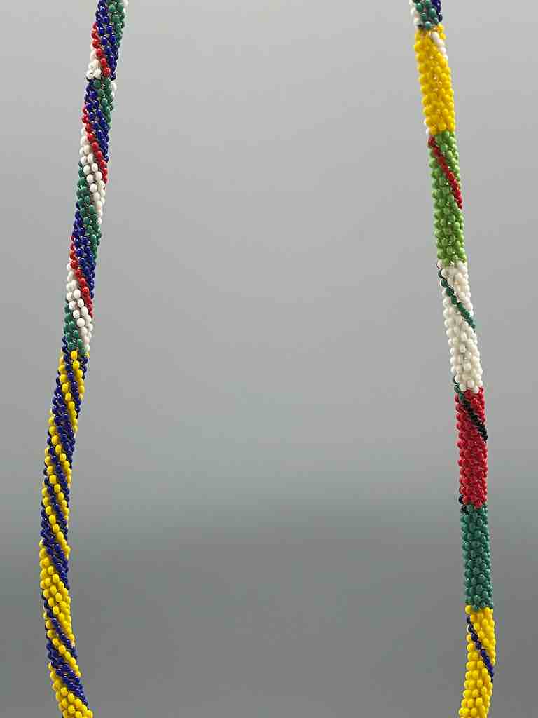 Colorful Patterned Fully Beaded Necklace Choker - Togo