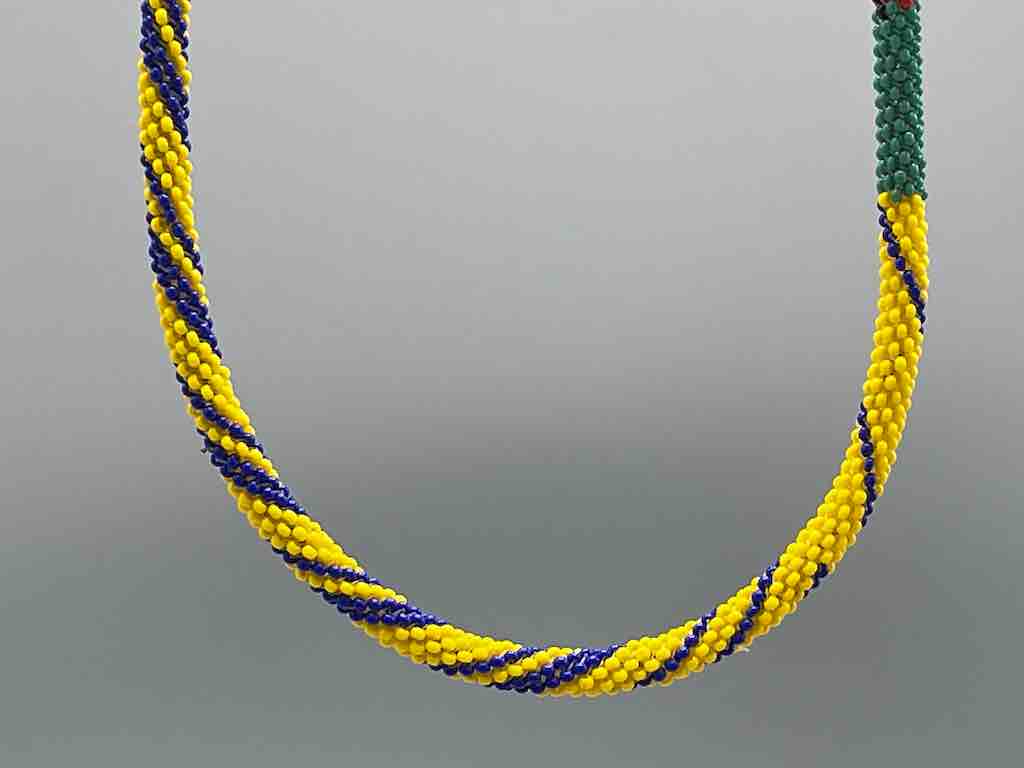 Colorful Patterned Fully Beaded Necklace Choker - Togo