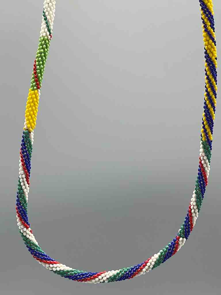 Colorful Patterned Fully Beaded Necklace Choker - Togo
