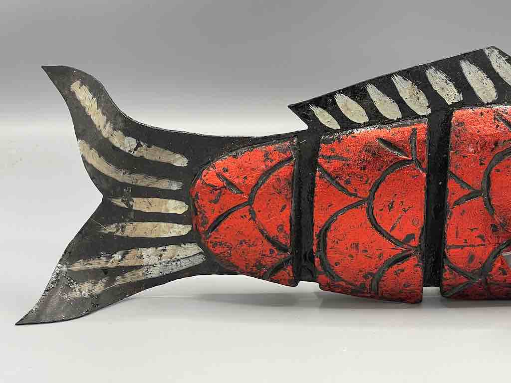 Vietnamese Wooden Fish Articulated Puppet Sculpture