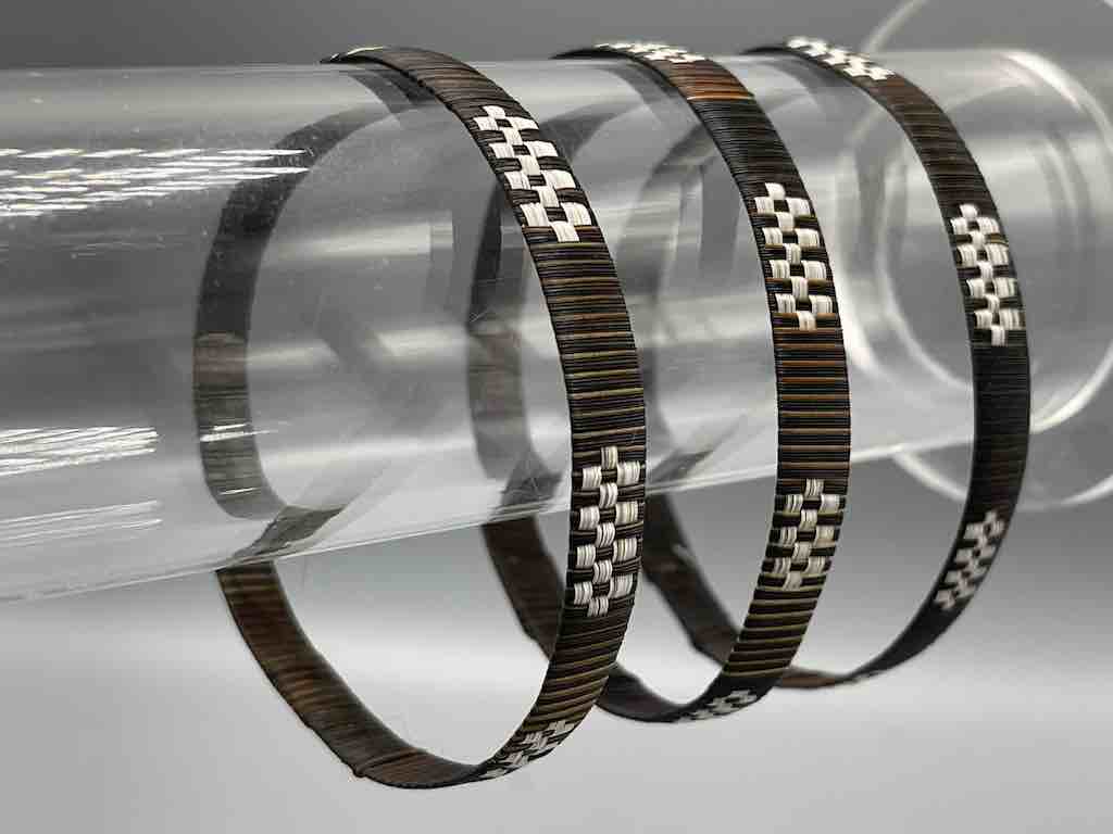 Black & White Horsehair Flat Bangle - Chile