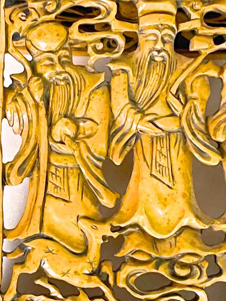 The Chinese 3 Wise Men - Relief Carved Square Soapstone Trinket Decor Box