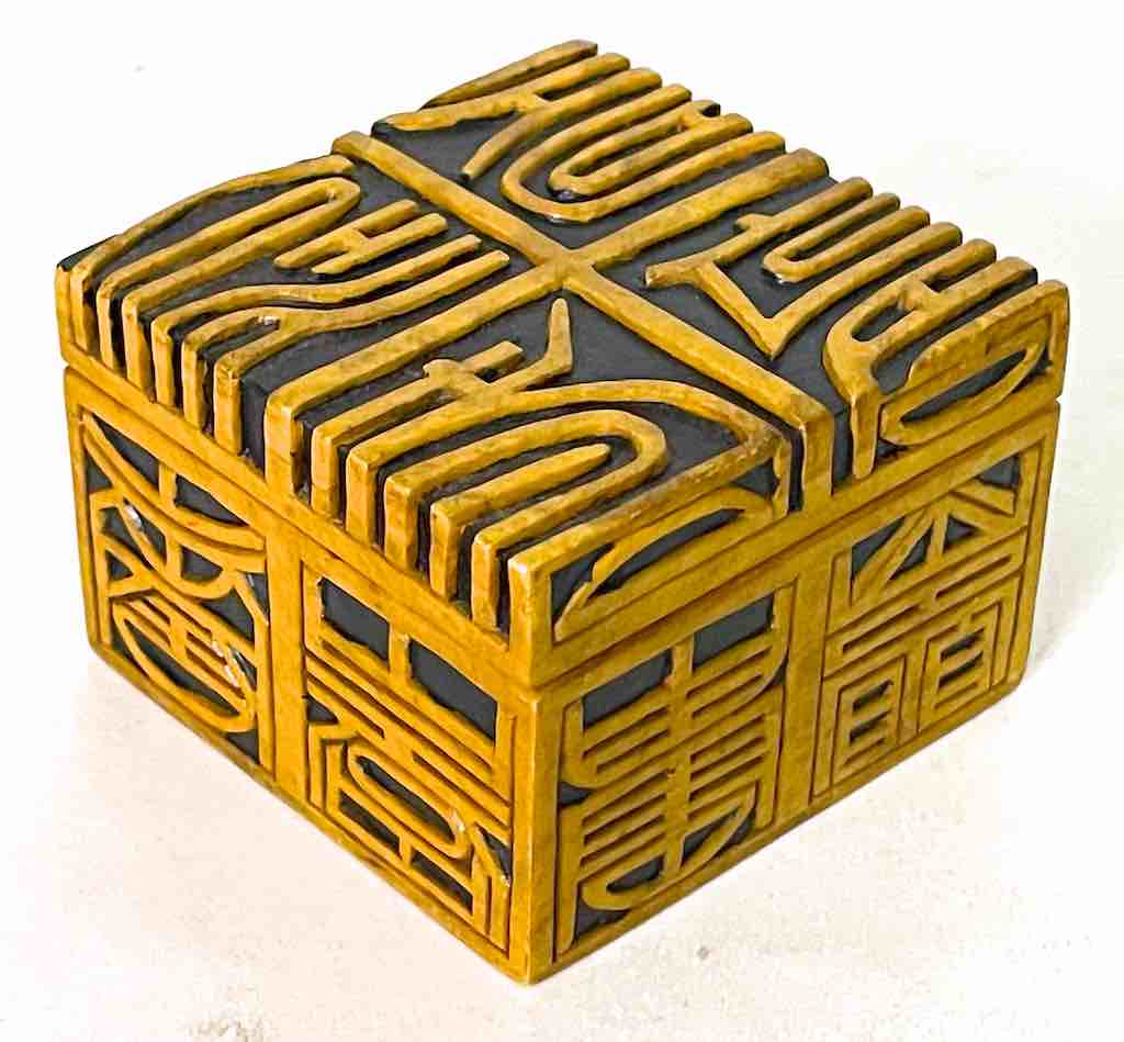 Square Happiness Character Soapstone Trinket Decor Box