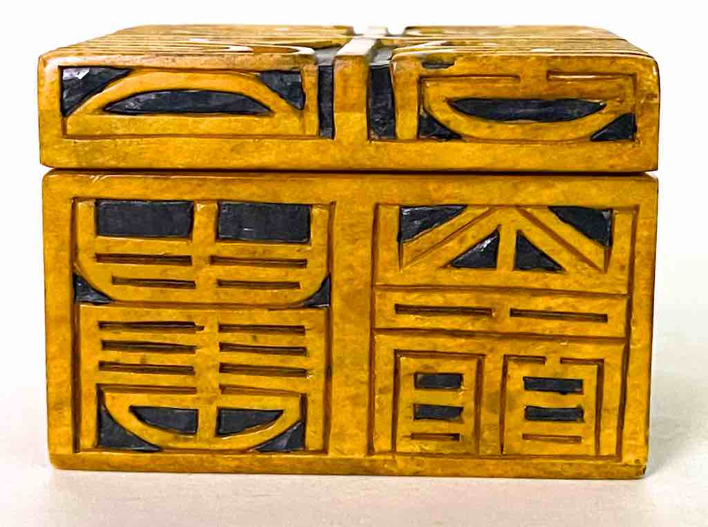 Square Happiness Character Soapstone Trinket Decor Box