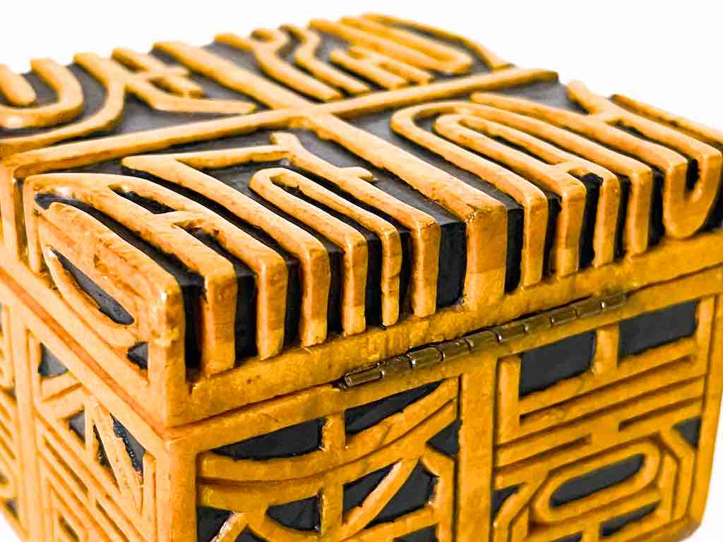 Square Happiness Character Soapstone Trinket Decor Box