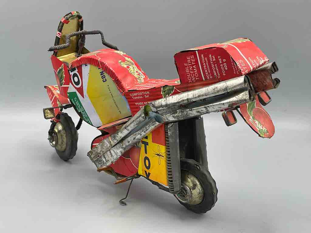 Large African Recycled Metal Can Toy Motorcycle - Burkina Faso