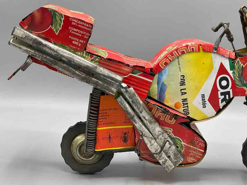 Large African Recycled Metal Can Toy Motorcycle - Burkina Faso