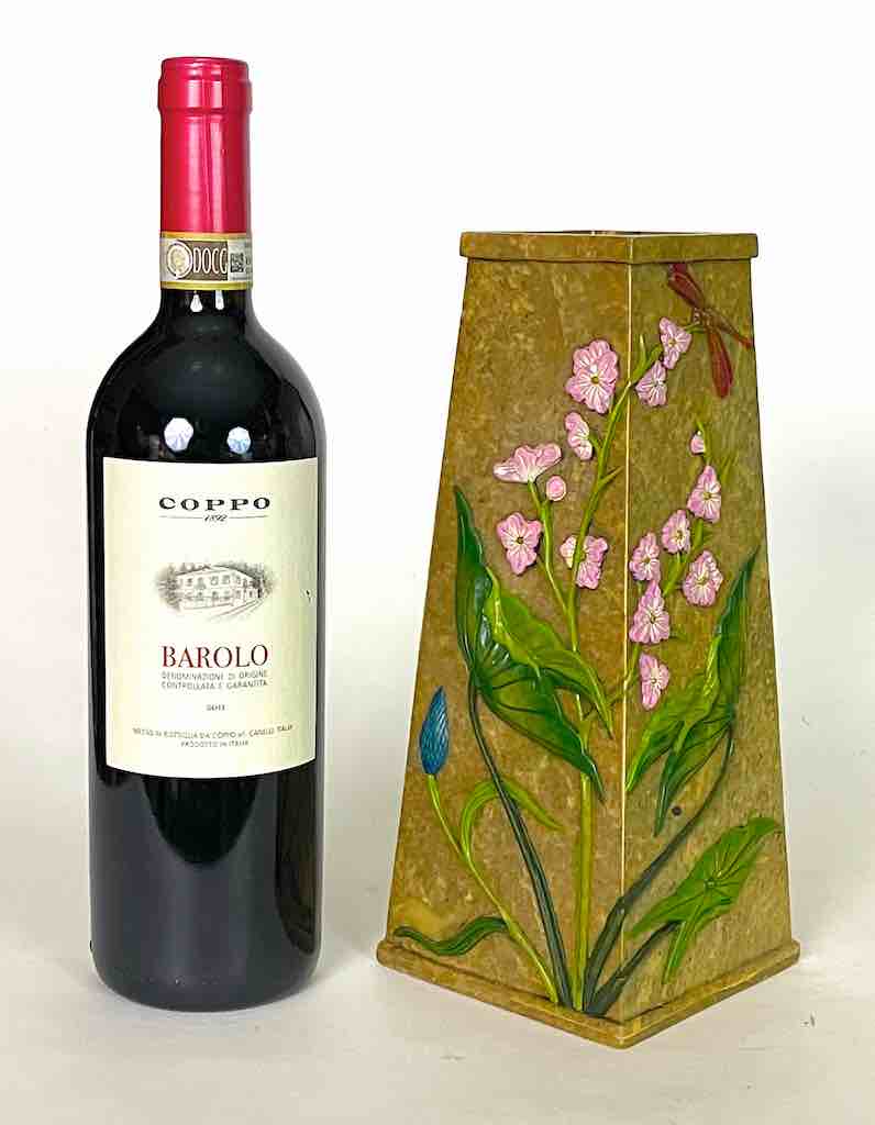 Tall Tapered Flowers Design Soapstone Decor Vase