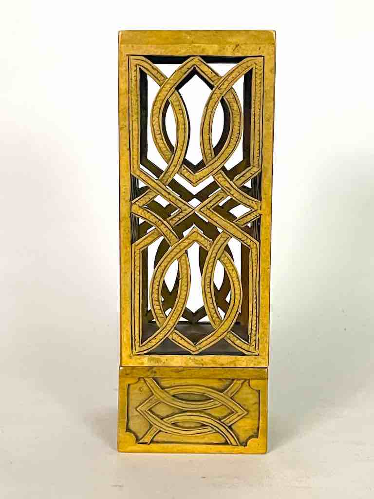 Latticed Square Tall Soapstone Candle Lanterns - 2 sizes