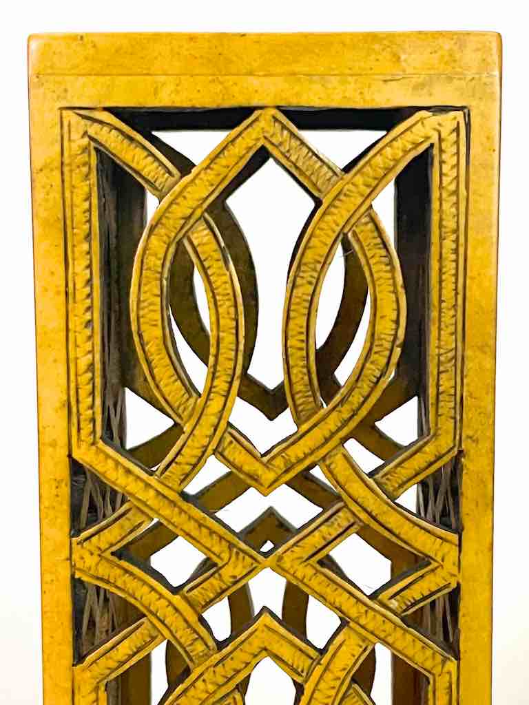 Latticed Square Tall Soapstone Candle Lanterns - 2 sizes