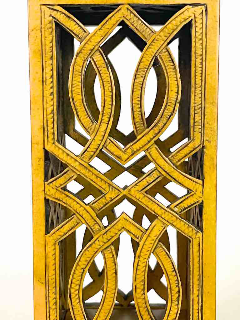 Latticed Square Tall Soapstone Candle Lanterns - 2 sizes