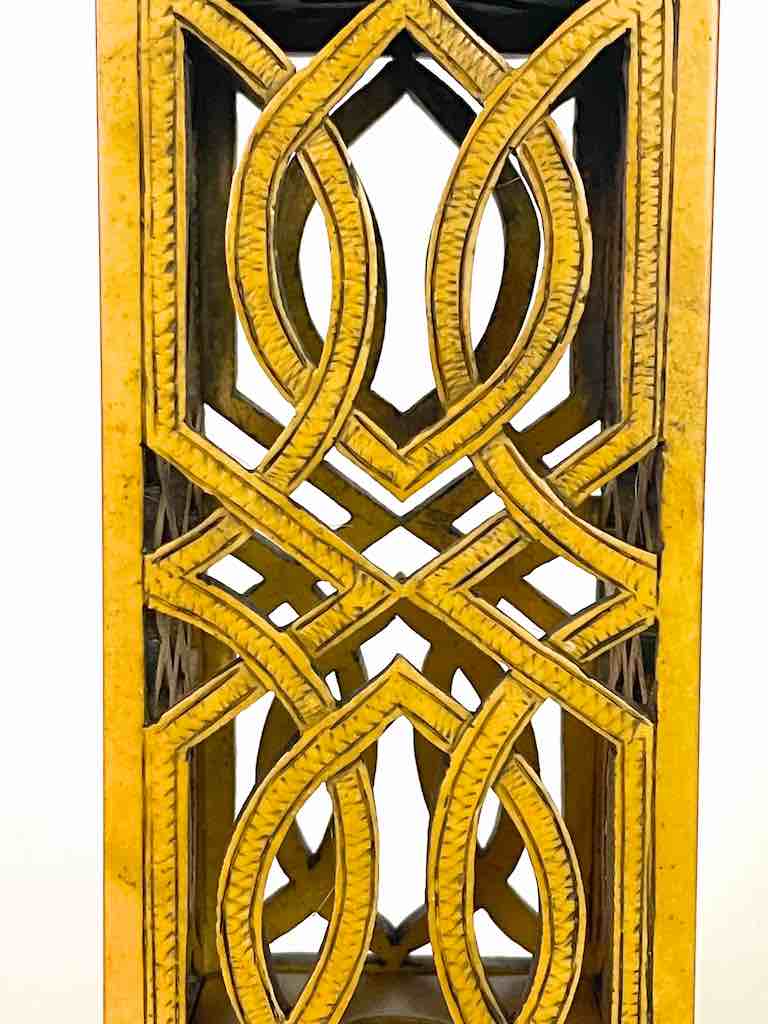Latticed Square Tall Soapstone Candle Lanterns - 2 sizes