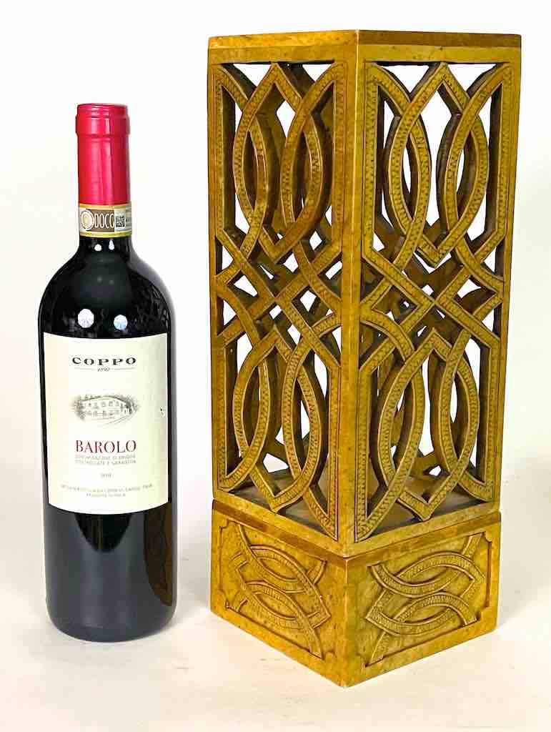 Latticed Square Tall Soapstone Candle Lanterns - 2 sizes