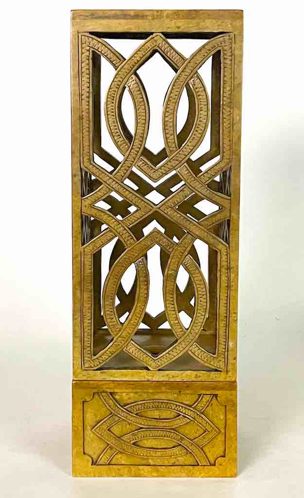 Latticed Square Tall Soapstone Candle Lanterns - 2 sizes