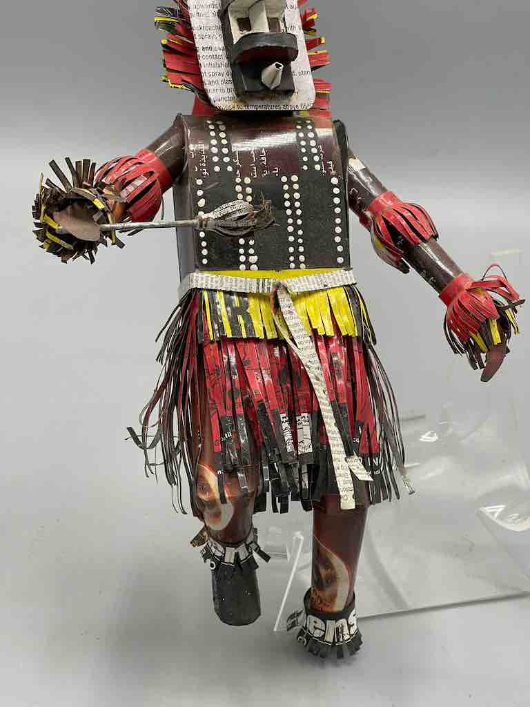 African Recycled Labeled Metal Can Contemporary Art Sculpture