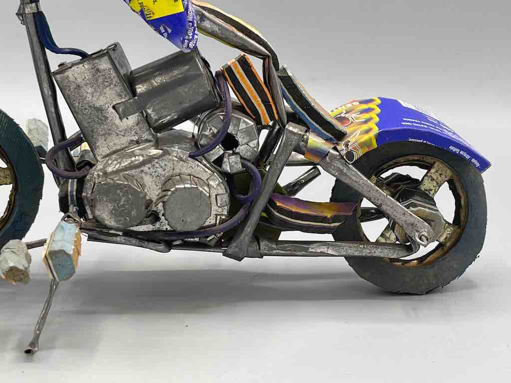African Recycled Metal Can Toy Harley Motorcycle - Benin