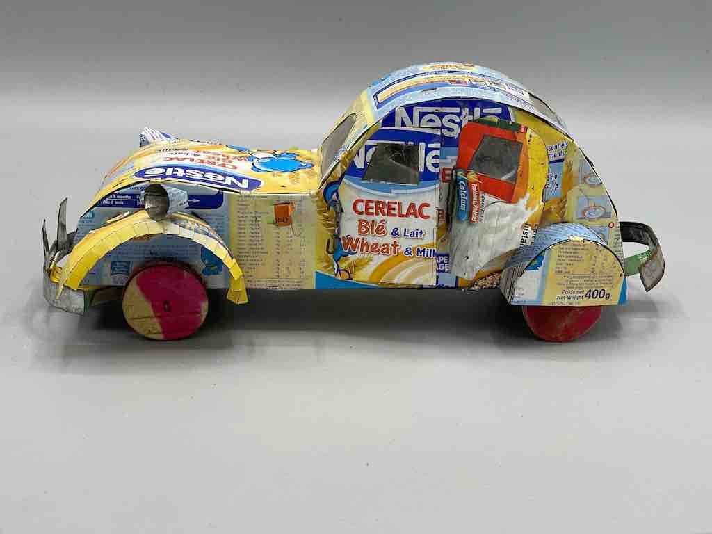 African Recycled Labeled Metal Can Toy Car - Burkina Faso