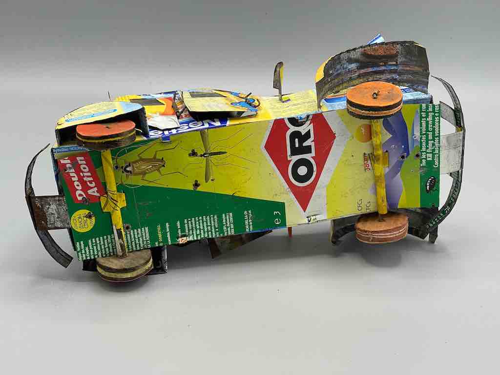 African Recycled Labeled Metal Can Toy Car - Burkina Faso