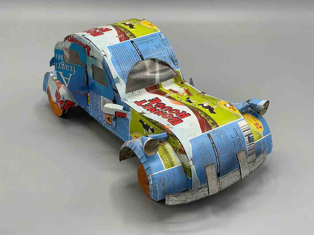 African Recycled Labeled Metal Can Toy Car - Burkina Faso