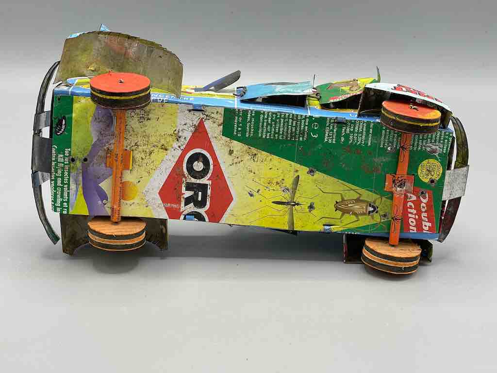 African Recycled Labeled Metal Can Toy Car - Burkina Faso
