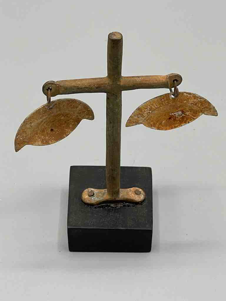Brass Christian Cross "Asen" Figure on Base - Benin