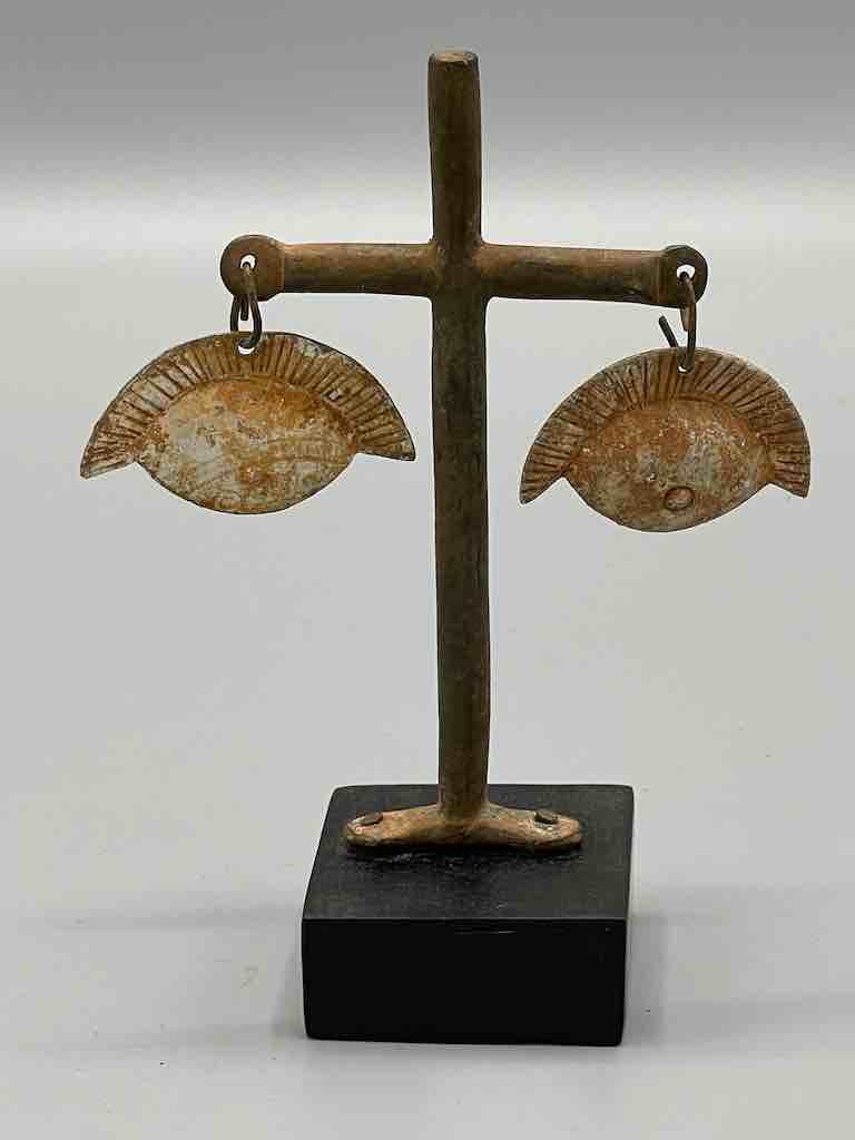 Brass Christian Cross "Asen" Figure on Base - Benin