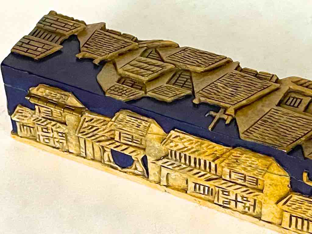 Vietnamese Street Design - Long Soapstone Trinket Decor Pencil Box