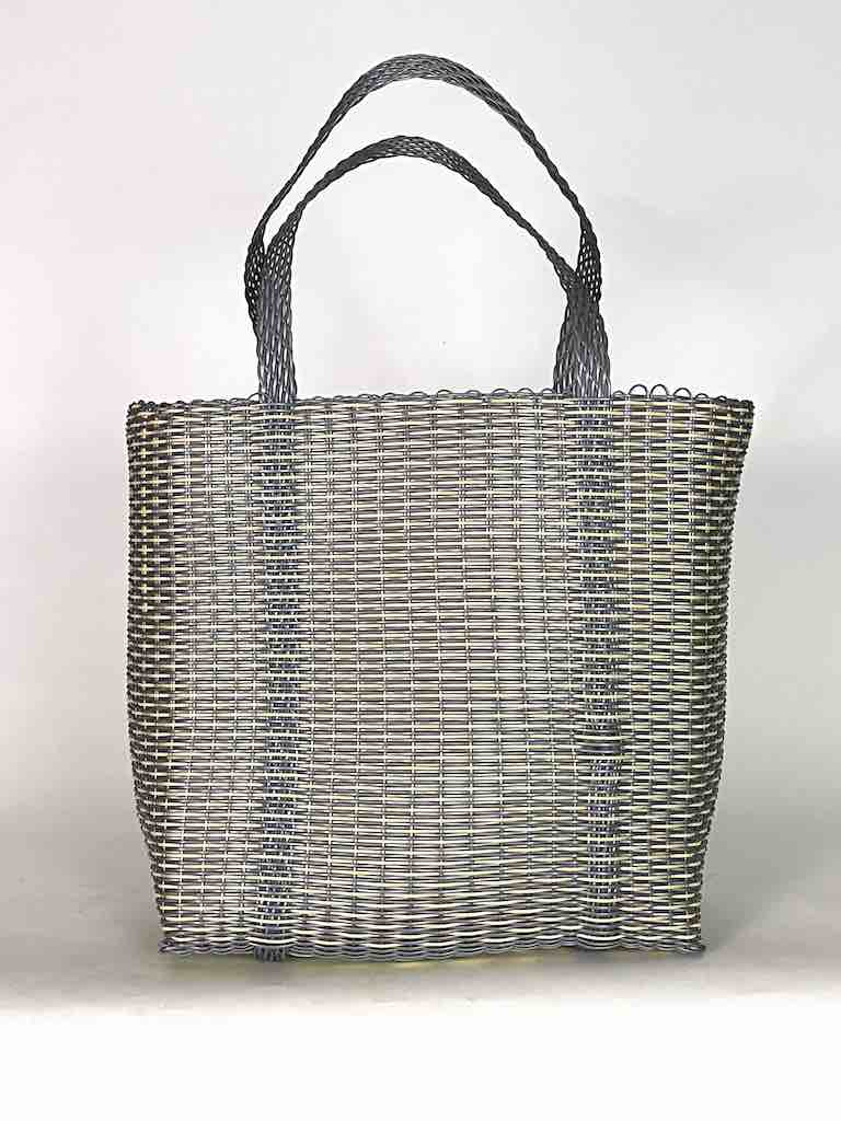 Large Deep Woven Recyclyed Plastic High Capacity Handbag - El Salvador