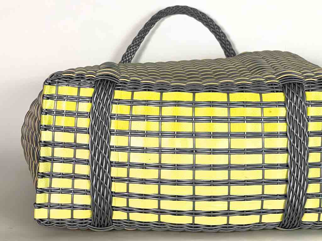 Large Deep Woven Recyclyed Plastic High Capacity Handbag - El Salvador