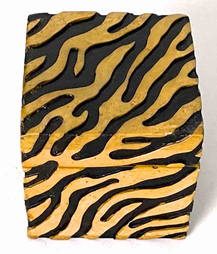 Zebra Motif Soapstone Trinket Decor Box