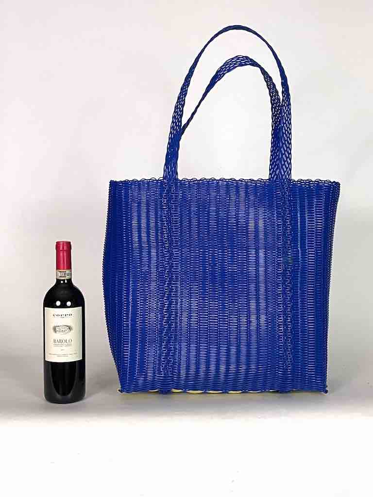 Large Deep Woven Recyclyed Plastic High Capacity Handbag - El Salvador